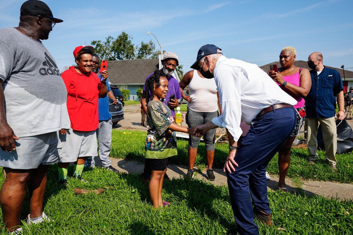 President Biden talks to people impacted by Hurricane Ida in Louisiana 