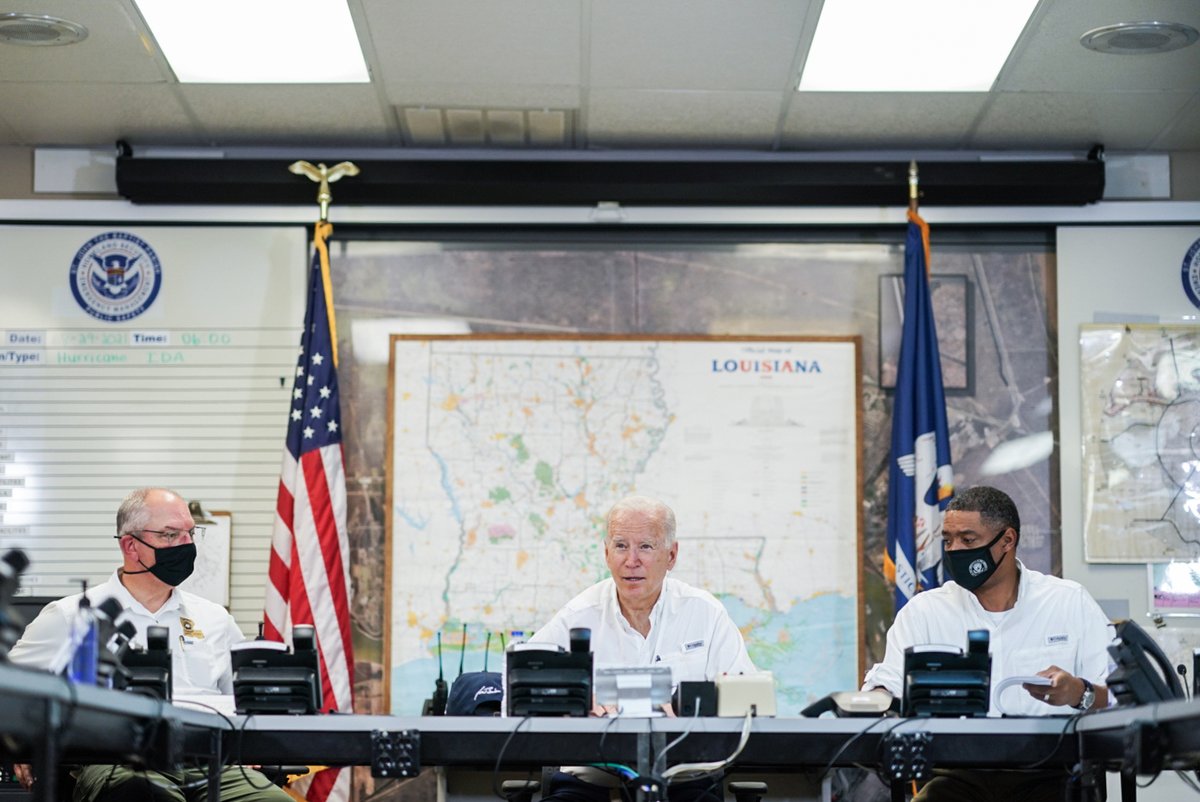 President Biden meets with local leaders in Louisiana on the response to Hurricane Ida