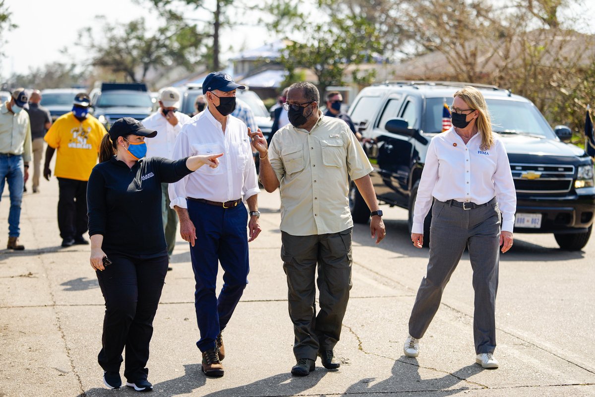 President Biden surveys damage from Hurricane Ida in Louisiana