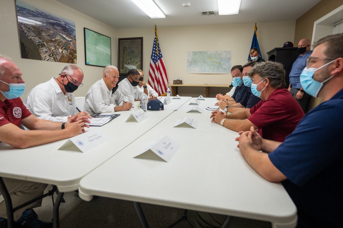 President Biden meets with local leaders in Louisiana on the response to Hurricane Ida