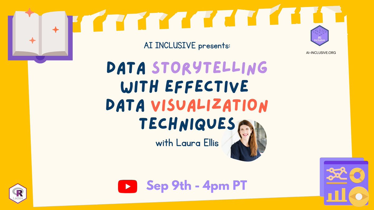 R-Ladies SF (@rladiessf) on Twitter photo This Thursday!
 We are very excited to have @LittleMissData!
📺 Join us on Sept 9th at 4pm PT
🔗Register here: meetup.com/rladies-san-fr…
#datascience #dataviz  #rstats #rladies #DataAnalytics #pyladies #wsds This Thursday!
 We are very excited to have @LittleMissData!
📺 Join us on Sept 9th at 4pm PT
🔗Register here: meetup.com/rladies-san-fr…
#datascience #dataviz  #rstats #rladies #DataAnalytics #pyladies #wsds