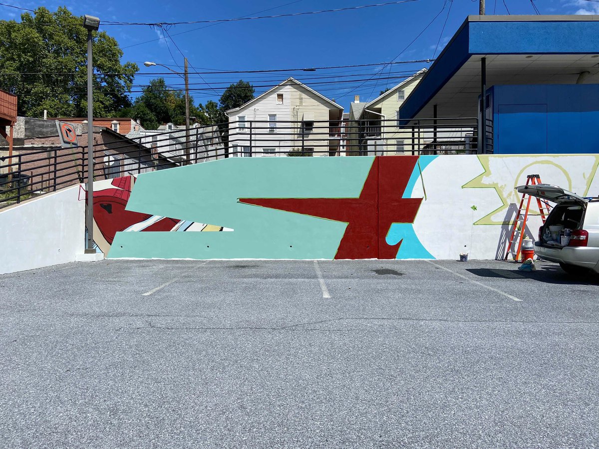 📍Steelton
<a href="/Mid_Penn_Bank/">Mid Penn Bank</a> 
1️⃣st Sprocket mural is underway!
#HBGMuralFest 🎨