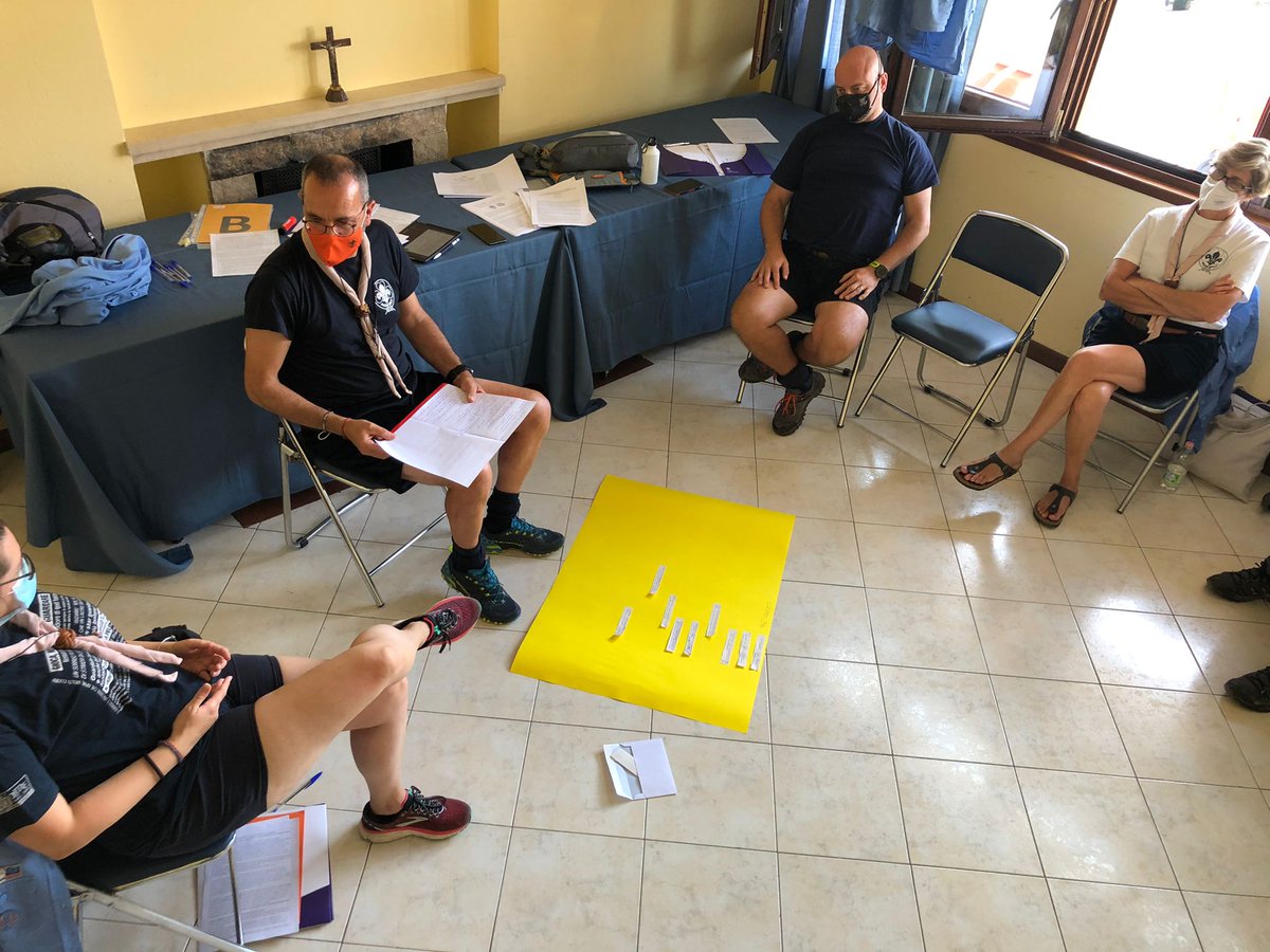 agesci's tweet photo. Pomeriggio intenso di gruppi di lavoro al #CG2021. I capi dell'associazione si sono confrontati nella stesura del #documento collettivo "Per un futuro educativo e sostenibile", per mettere a fuoco i possibili temi culturali portanti sulla visione del futuro dei #giovani. https://t.co/8o4NWW0Nxd