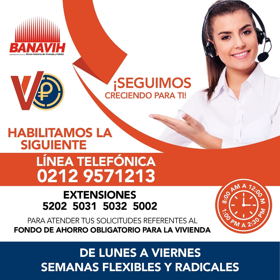 ⭕ IMPORTANTE⭕|| #Banavih puso a disposición de sus usuarios un selecto grupo de profesionales para atender sus solicitudes de #FAOV vía online y teléfonica. ¡Seguimos mejorando por ustedes!