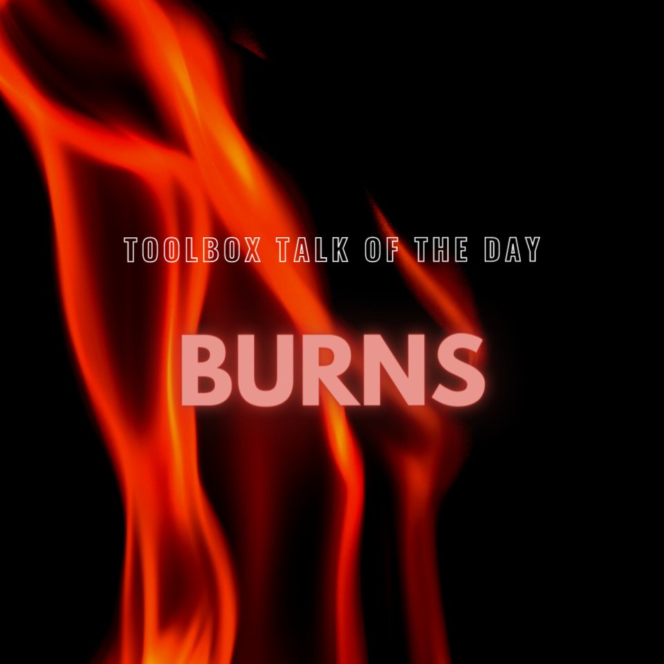 SafetyTekApp's tweet photo. #Burns can be serious and even fatal. They can be caused by heat, chemicals, or electricity. In this #toolboxtalk, go over ways to protect yourself from burns, including recognizing potential heat sources, #PPE, and what to do if you do get a burn.

#safetymeeting https://t.co/Wej1IbL7el