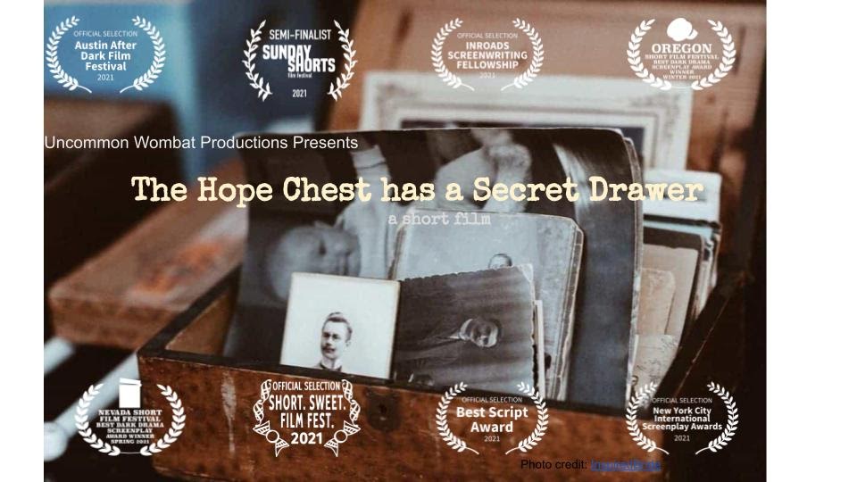 HopeChest_Film's tweet photo. We'll be launching our crowdfunding campaign for our short,"The Hope Chest has a Secret Drawer" on @seedandspark in a few days! Wrt/Dir @LauraFrenzer Prods @skeisaulnier and Siobhan O'Neill. #HopeChestFilm #hopechest_film #Secrets #memories #womeninfilm #filmmaking #filmindustry https://t.co/JjM5bFCLw5
