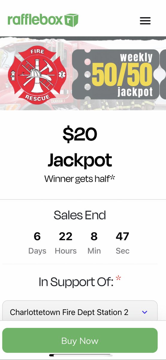 Charlottetown Fire Dept. Station 2 is now part of the  PEI Firefighters Weekly 50/50 Draw..  with our portion of the proceeds going to the PEI Humane Society…  please buy a ticket to support.
