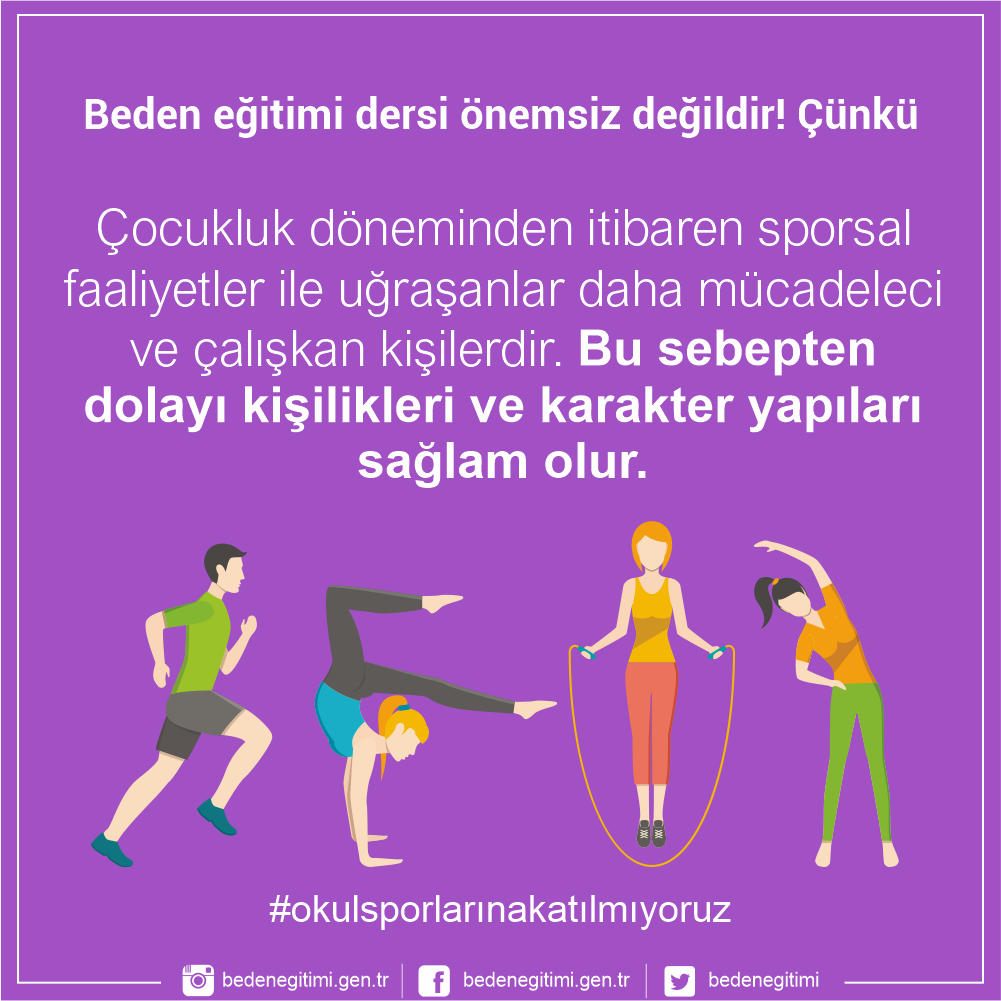Kerem_Balyemez's tweet photo. Beden eğitimi dersi önemsiz değildir. Çünkü çocuk döneminde sporla uğraşanlat daha mücadeleci ve çalışkan kişilerdir.

#okulsporlarınakatılmıyoruz

@tcbestepe @RTErdogan
@tcmeb @gencliksporbak
@kasapoglu https://t.co/SIR4VgiNb8