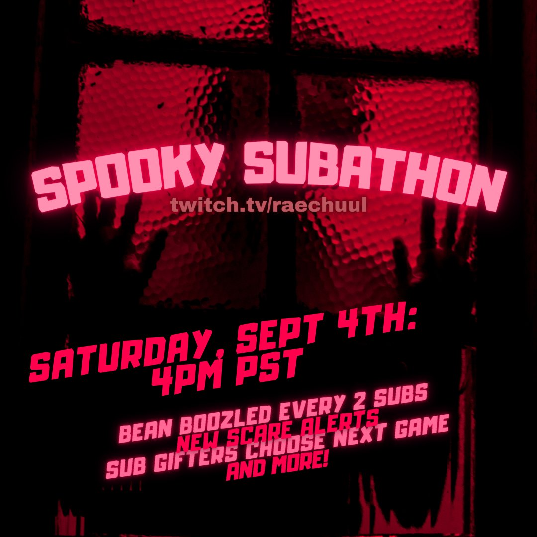 raechuul's tweet image. Excited for my first subathon stream tonight! Here&apos;s a preview of what to expect... see y&apos;all at 4pm PST! 

I&apos;m also going to have a heart rate monitor so you can see how scared I am during spooky games! 👀 #spookystreamer #twitchaffiliate #girlgamer #subathon