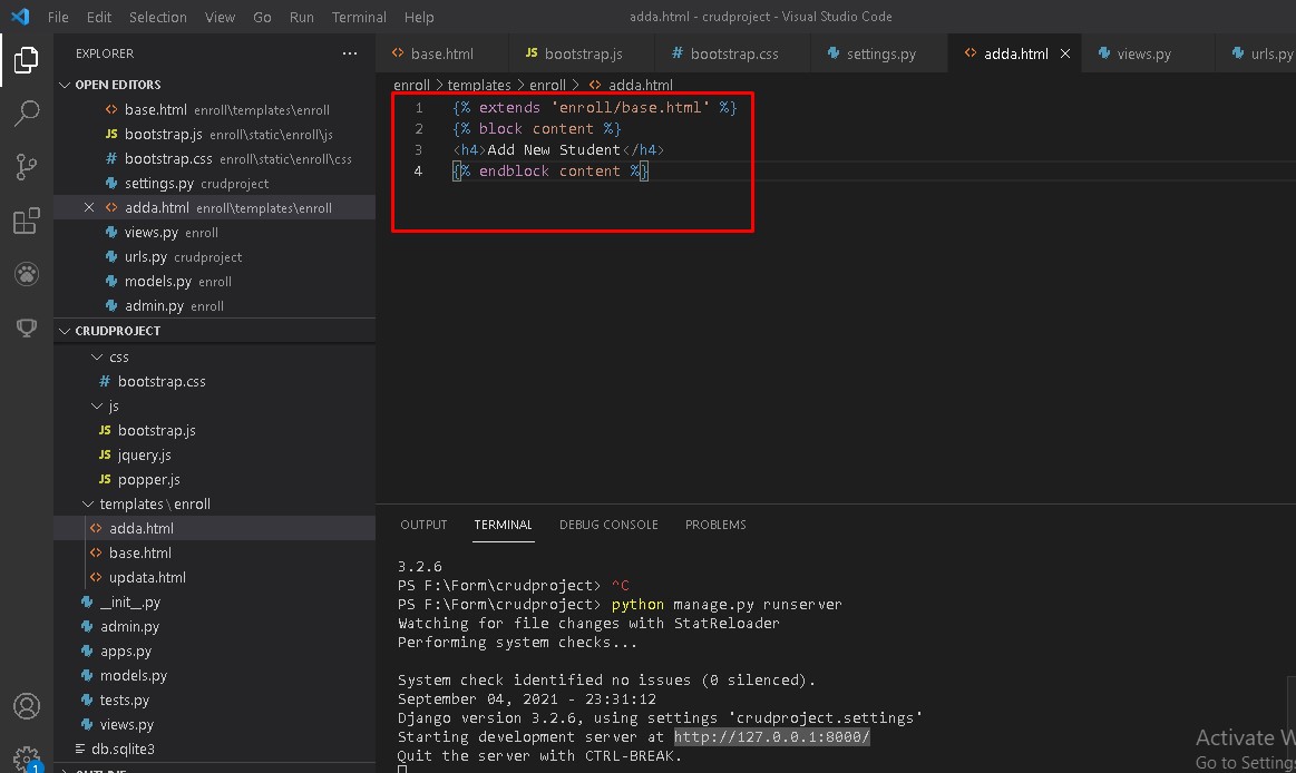 LaxmanMahar8's tweet photo. R1 Day 20/100 -
Today enjoying django Templates #djangounchained. I have used the #Django jinja technique in the html with loading content block.....
#100DaysOfCode
#100DaysPython
#CodeNewbi https://t.co/zCkkbN3yEC