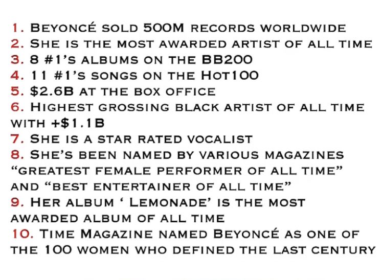 GaboMaza's tweet photo. 40 facts about Beyoncé. 👑🐝
#BeyDay #HappyBirthdayBeyonce https://t.co/JepeBNffHo