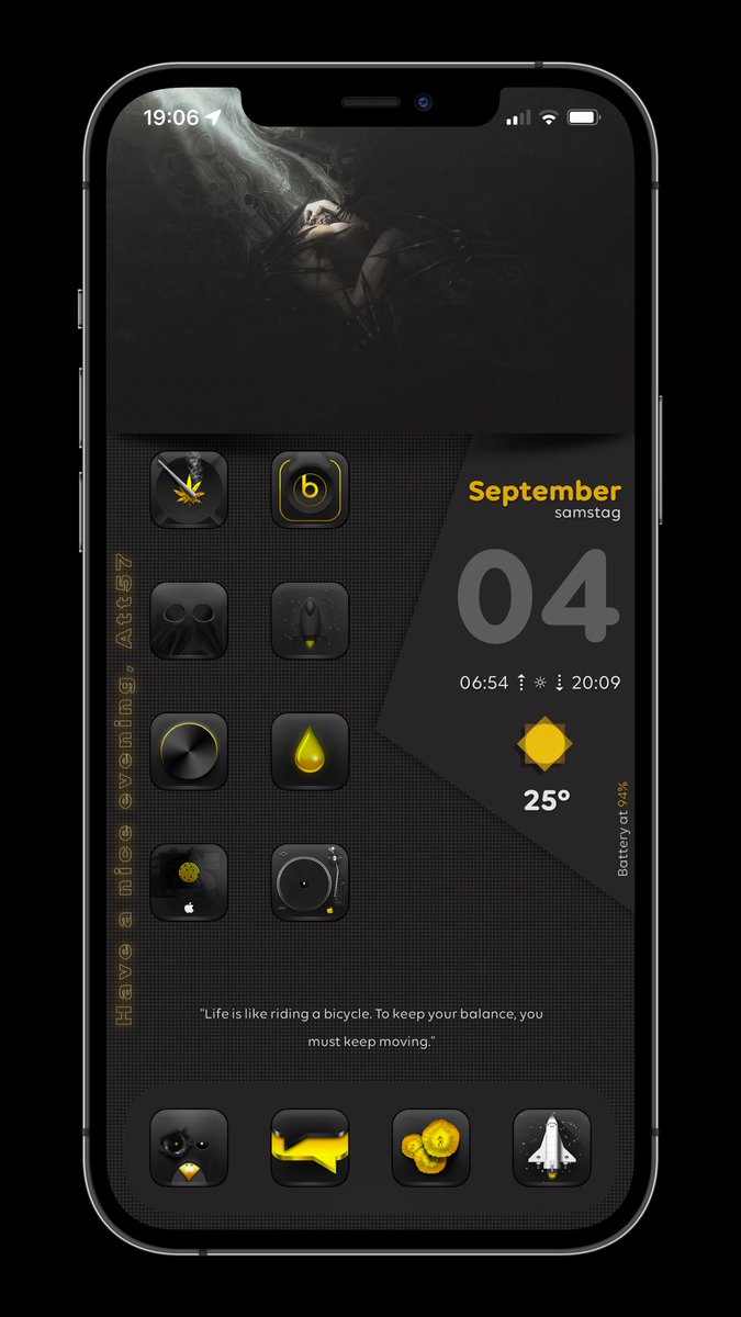 Attairdu57slm's tweet image. Rocking @kleinmone ‘s #WeatherHTML2 theme. 💛

#iOS15beta8 #iHeaven #iNNOVATION #Att57Stuff @thewaytozion