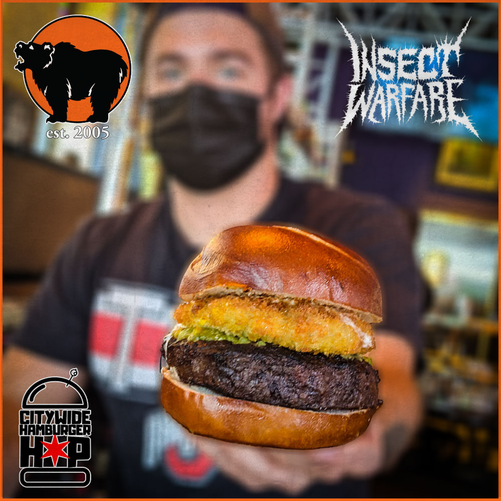 Don't miss the Insect Warfare & vote for us in the @Chicago_Gourmet's Citywide #HamburgerHop! 
Available at WL only!
10oz Kuma's Patty, Panko Crusted Goat Cheese Bacon Roasted Corn Green Chili Medallion, Roasted Corn, Cilantro, Green Chili Salsa, & Paprika Crème Fraiche