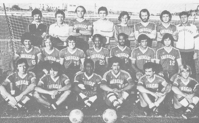 Steve1T's tweet photo. #ASL100TH: #OnThisDay in 1977 – #NewJerseyAmericans captured American Soccer League Championship by defeating visiting #SacramentoSpirits, 3:0, in the final, before 6,493 fans, at @RutgersU Stadium. Telmo Pires, Juan Cano &amp; #USMNT's Ringo Cantillo all scored for hosts. https://t.co/H44wiiD9CH