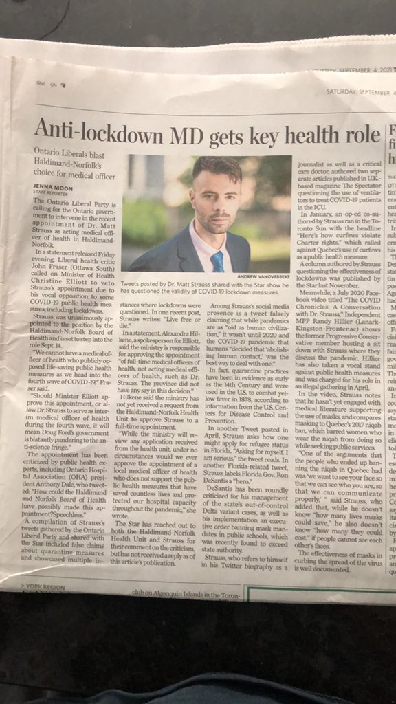 Will the Ford government veto this?  This idiot tweeted that Ron DeSantis is a hero,  now he’s going to be an Ontario medical officer of health!