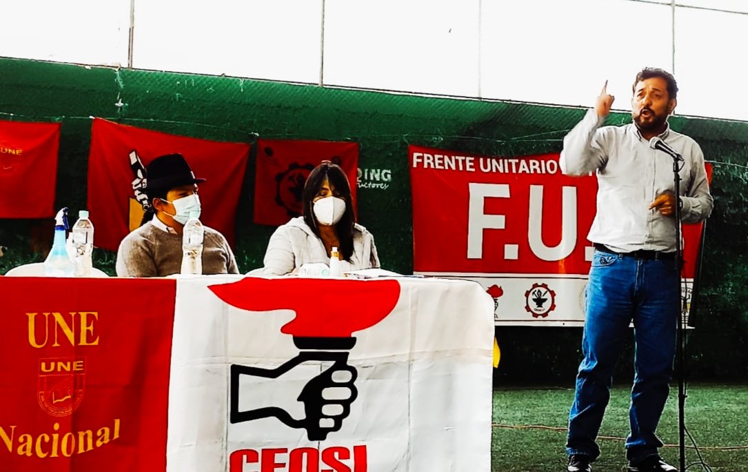 geovanni_atari's tweet photo. "Si @LassoGuillermo dice que el decreto que sube los combustibles es inamovible, que sepa que la lucha popular es INCLAUDICABLE, estaremos en las calles el  #15Septiembre"
 @UnidadPopularUP en la Convención Nacional FUT Frente Popular https://t.co/R7ao8tLCE8