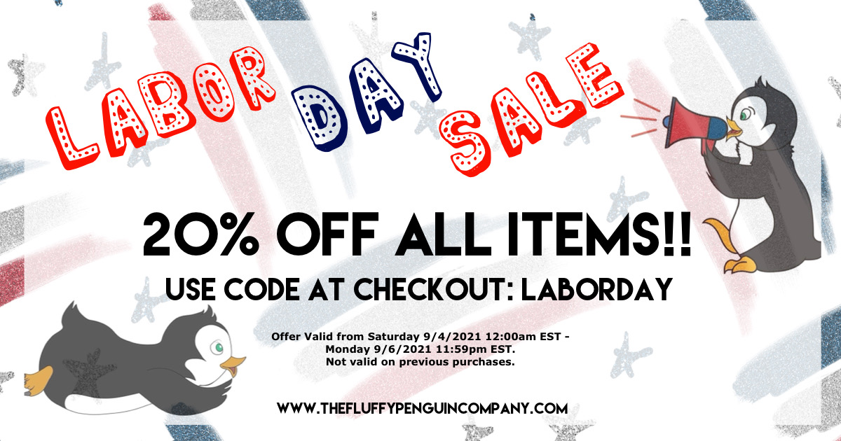 FluffyPenguinCo's tweet photo. Our Labor Day Sale is happening now! Save 20% off your purchase using code LABORDAY at checkout. 

Sale ends 9/6/21 at 11:59PM ET. 

#FluffyPenguinCo #clothdiapers #LaborDaySale #makeclothmainstream #ditchthedisposables #babies https://t.co/YxDfCQVc7h
