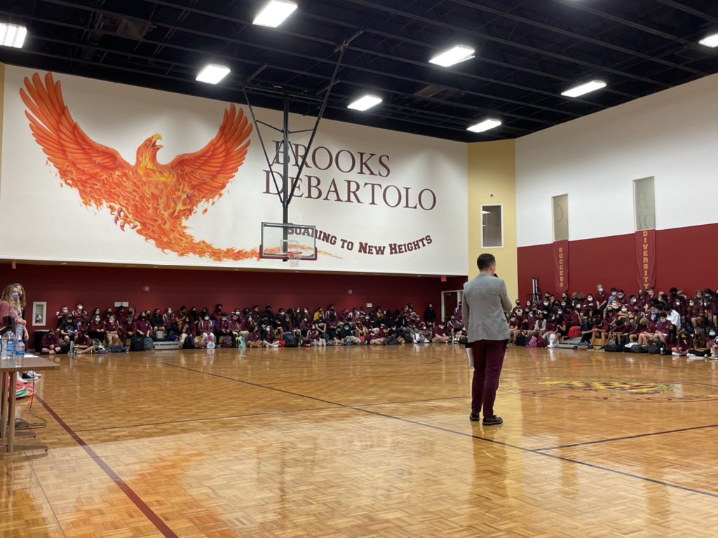 BDCHS_PHOENIX's tweet photo. Our Fall Pep Rally included a uniform fashion show, fall student athlete intros, games and a hello from our Principal Ms.Fernandez! https://t.co/AC1tN7cdkR