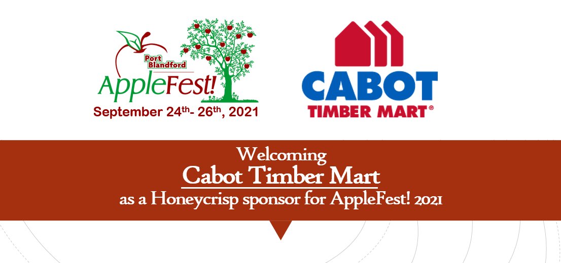 TownofPB's tweet photo. Welcoming Cabot Timber Mart as a Honeycrisp sponsor for the 2021 AppleFest!

This fall festival from Sept 24-26, 2021 will celebrate all things apple. Visit https://t.co/RkehJ7xMWw for the latest updates! https://t.co/BWNEy8GLDq