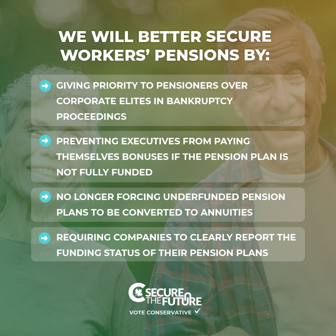 erinotoole's tweet photo. It's simple. If you pay into a pension plan, you deserve financial security when you retire. I will stand up for pensioners and secure pensions for Canadians. https://t.co/ZZlINGAHRX