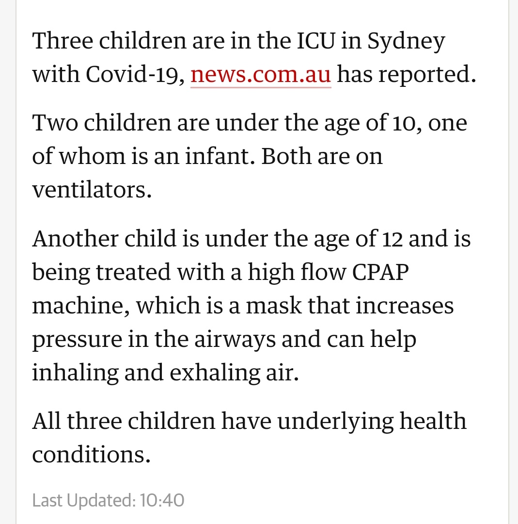 notshovan's tweet photo. 3 Kids in ICU and Gladys wants to reopen schools from October. This is what “living with Delta” looks like. #nswcovid #lockdowntozero https://t.co/waeS07dMaO