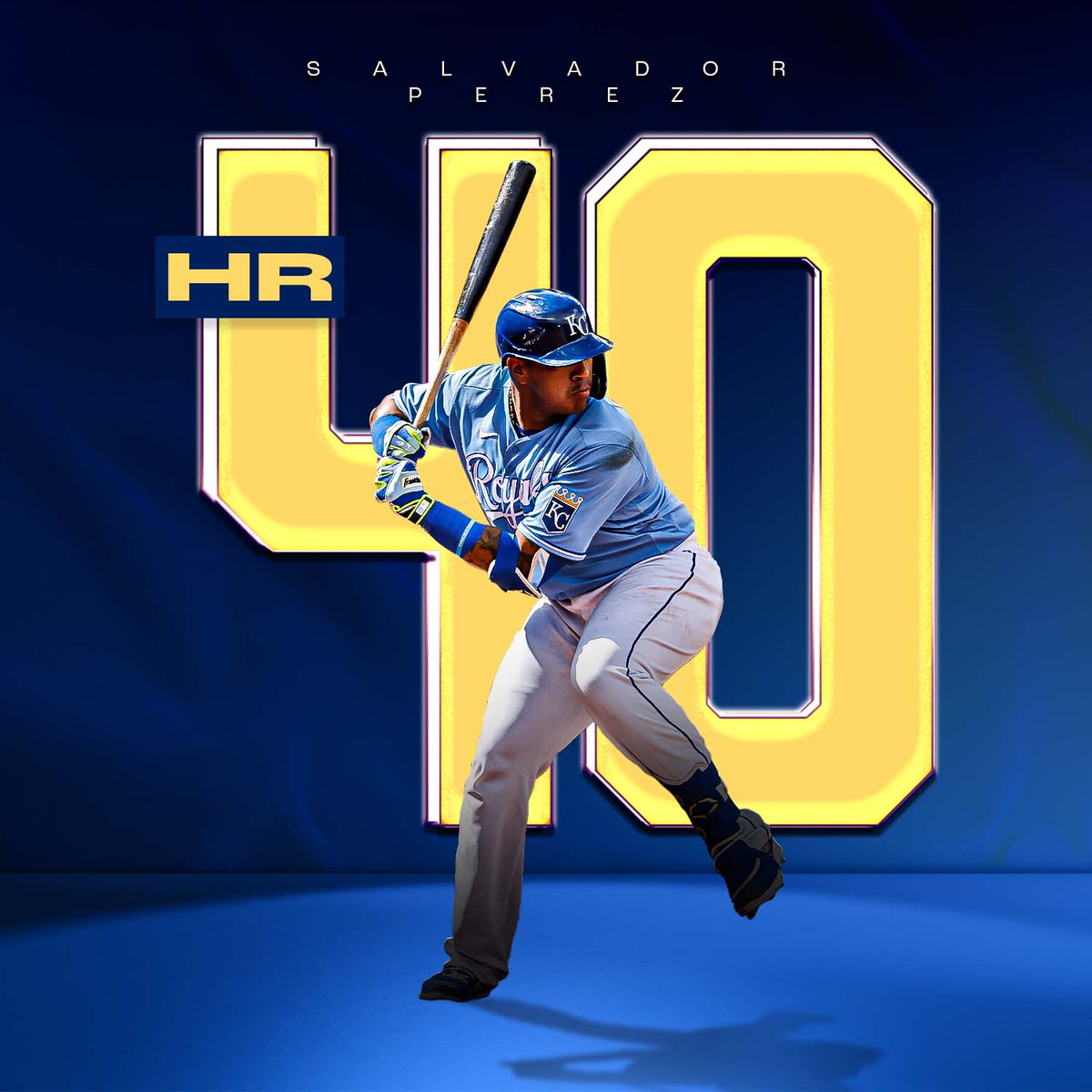 MLB's tweet photo. .@SalvadorPerez15 becomes the first catcher since Javy Lopez in 2003 to reach the 40-homer mark. 💪 https://t.co/OfIeRoY76e