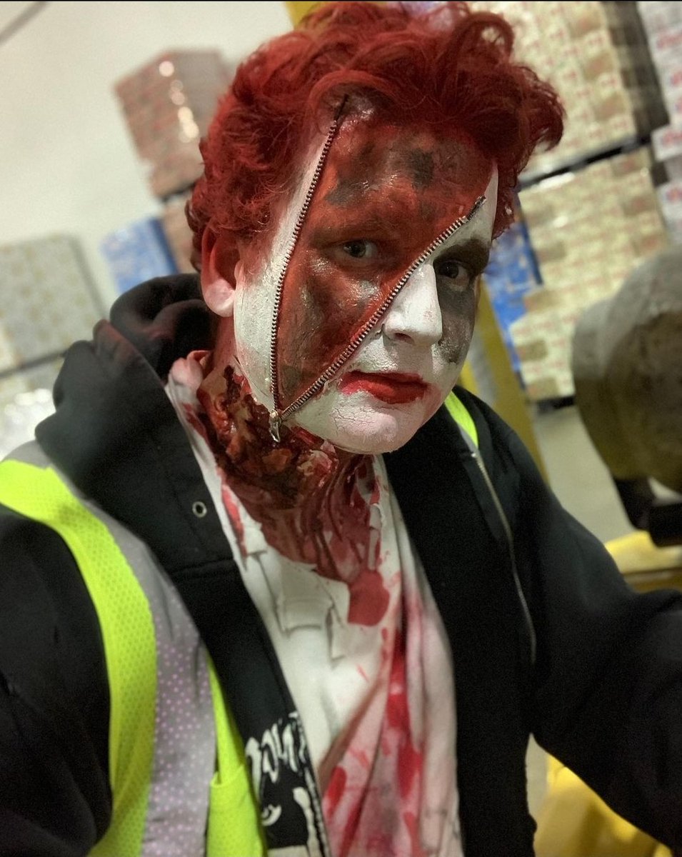 bradthemeizz's tweet photo. can't wait for #Halloween trying to be the most scariest at #work my sister did these pre covid and during the covid  over the years https://t.co/GArU6T7DC1