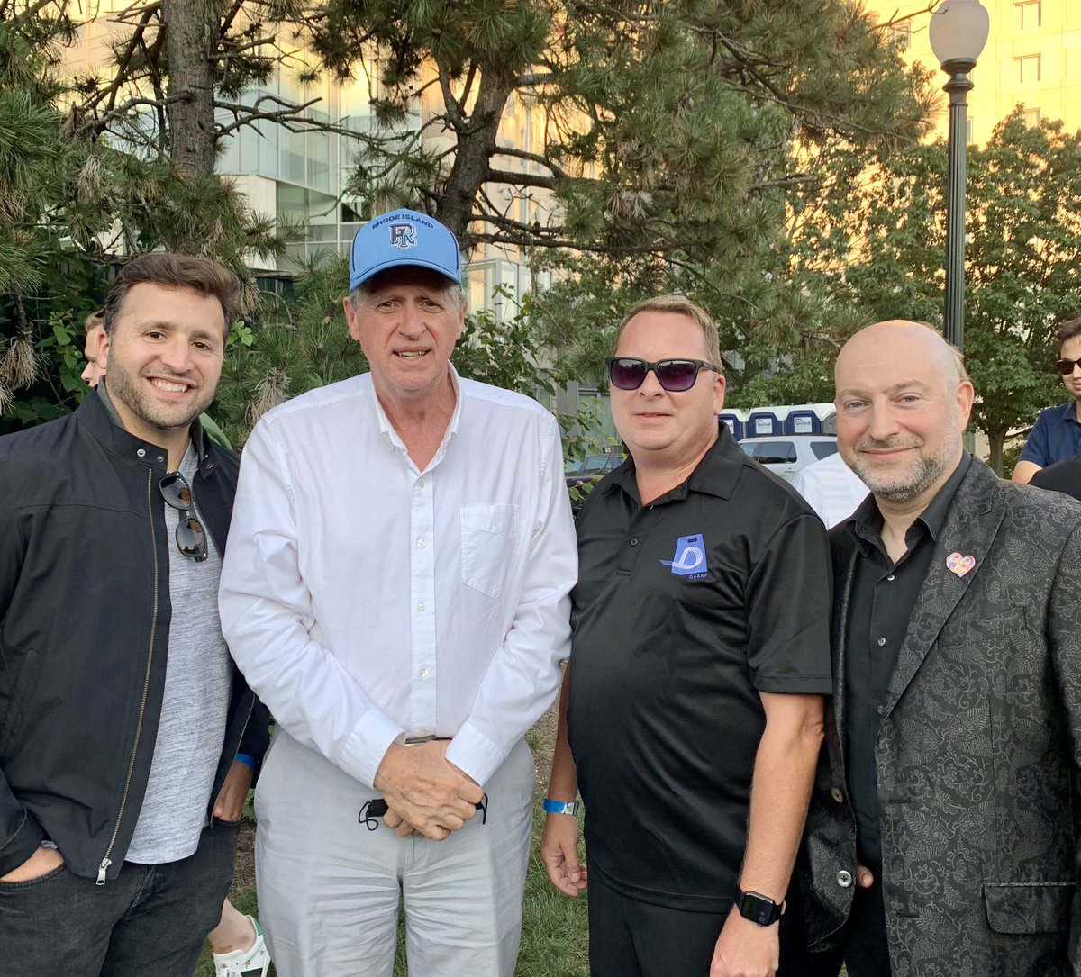 RickVSimone's tweet photo. Tonight I had the true honor to represent Covid hero’s along w my good friend @dadekian &amp; many others at the first @WaterFireProv in 22 months. So many amazing hero’s were present. Thank you @GovDanMcKee for this invitation. It was a beautiful &amp; humbling experience. https://t.co/LCyBcYhRZ9