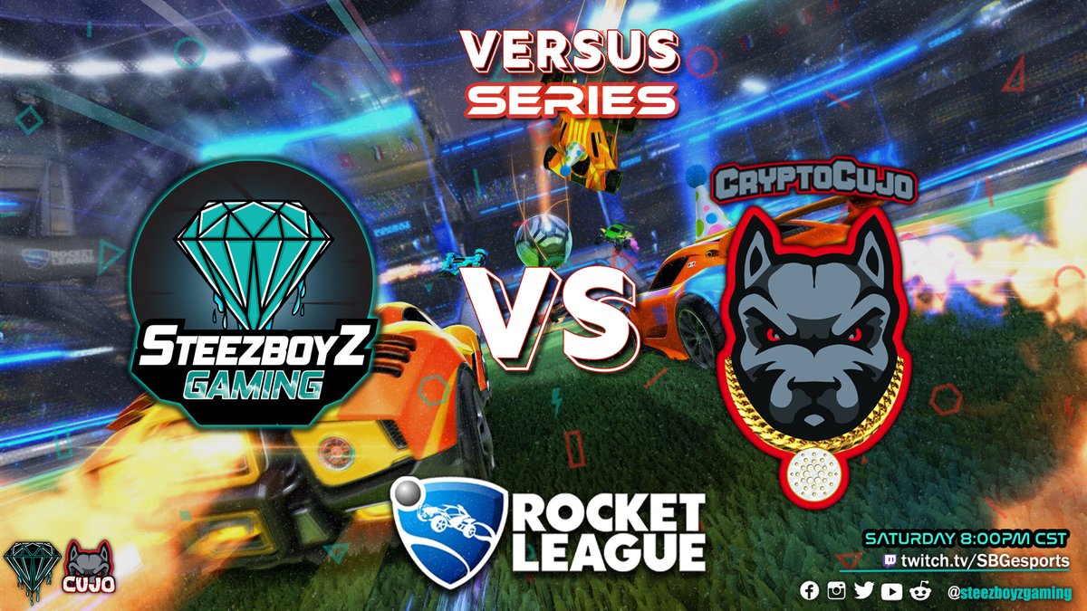 steezboyzgaming's tweet photo. WE ARE LIVE ♨️
The Greatest Rivalry in all of #eSports  
@steezboyzgaming vs @crypto_cujo
 https://t.co/Rn1jtdcbFu
#RocketLeague https://t.co/wgN267juew