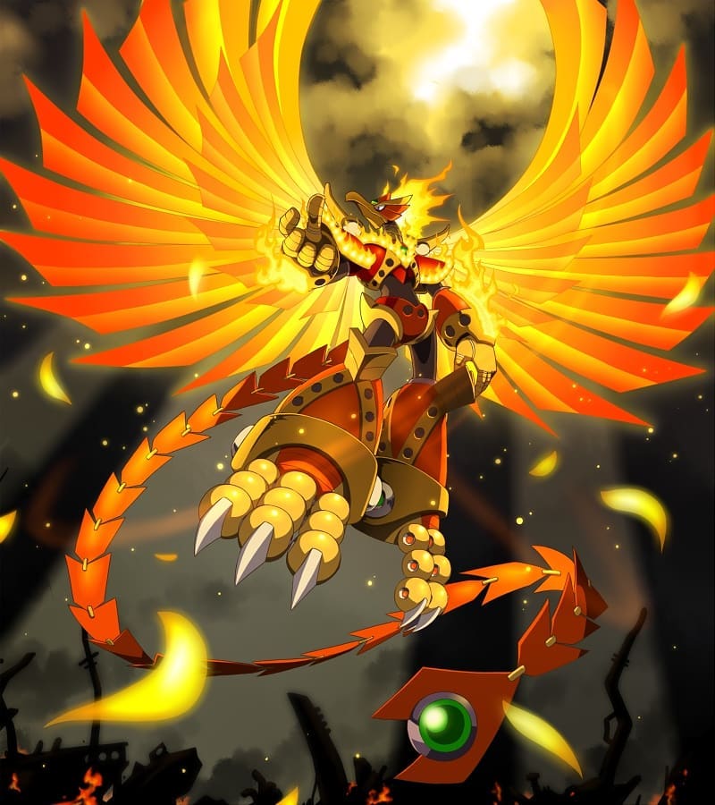 RisenAshReploid's tweet photo. "Although I was not ordered to kill, it's too hard, isn't it? Hee hee hee."

<Blaze Heatnix | Mega Man X6 (2001)>

(By ナポ) https://t.co/gENxc9D40x