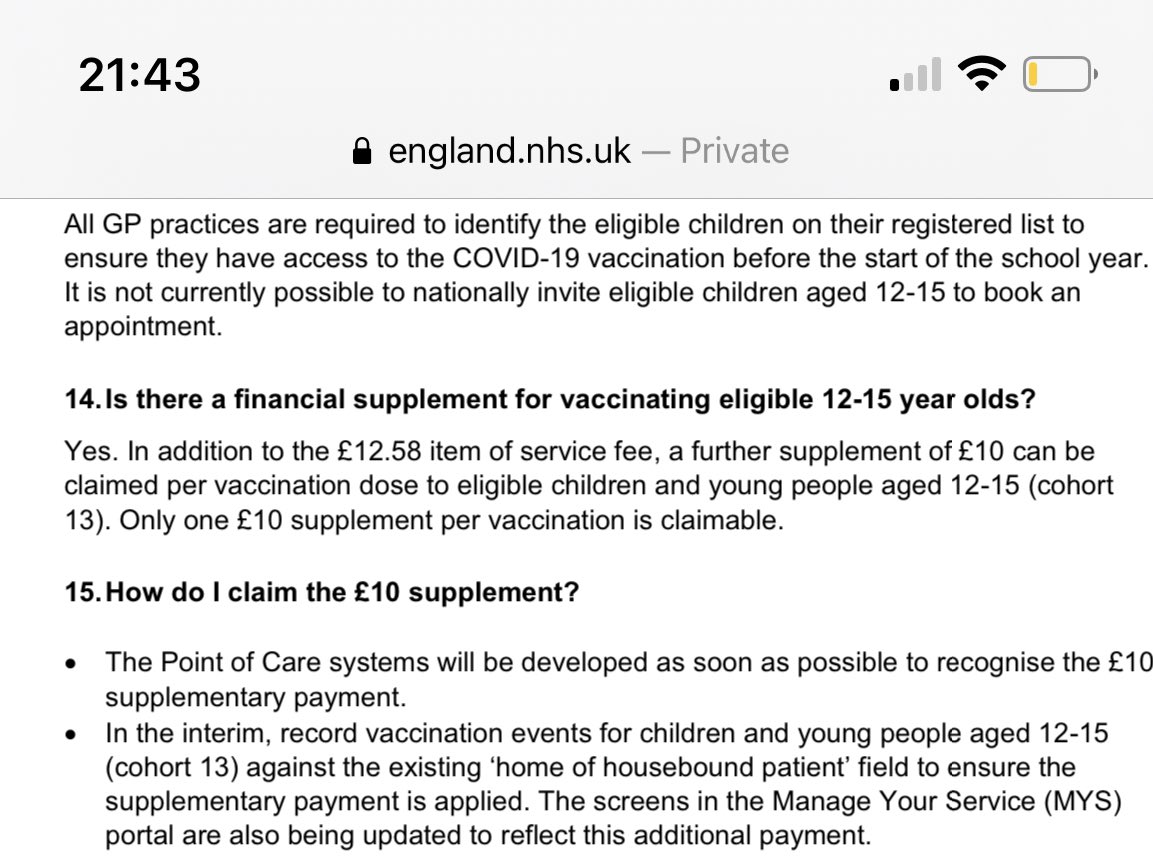 RyanSears2's tweet photo. @SkyNews But the NHS do get an extra tenner for unnecessarily vaccinating children…. 🤔 https://t.co/k509kbJDwM