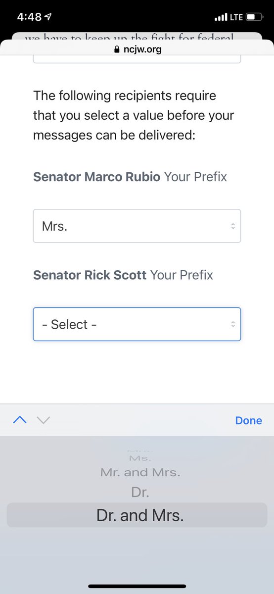 StaceyWhitten's tweet photo. @SenRickScott Do you realize that a female can be a doctor AND married? Why are these the only options on your site? https://t.co/zwGzDhAoiG