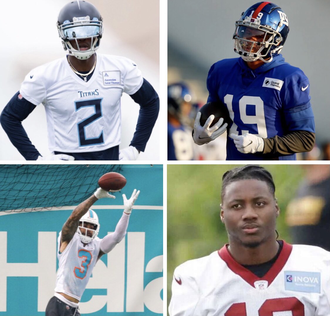 GridironRating's tweet photo. 🚨 Which WR will perform best on their new team this season ⁉️⬇️

• Kenny Golladay
• Julio Jones
• Corey Davis
• Will Fuller
• Curtis Samuel
• Marvin Jones 

Comment your thoughts below ⬇️ https://t.co/m2nuGmM2Qj