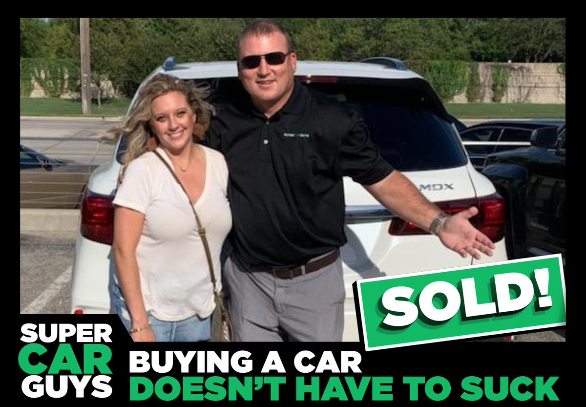 Awww... we love it when our customers match outfits with their cars. 😍 Julia was looking for something dependable, sleek, and sporty. Cody at our Rock store helped her find this gorgeous white 2017 Acura MDX. 😎 He can help YOU too. LET'S GO! 
supercarguys.com