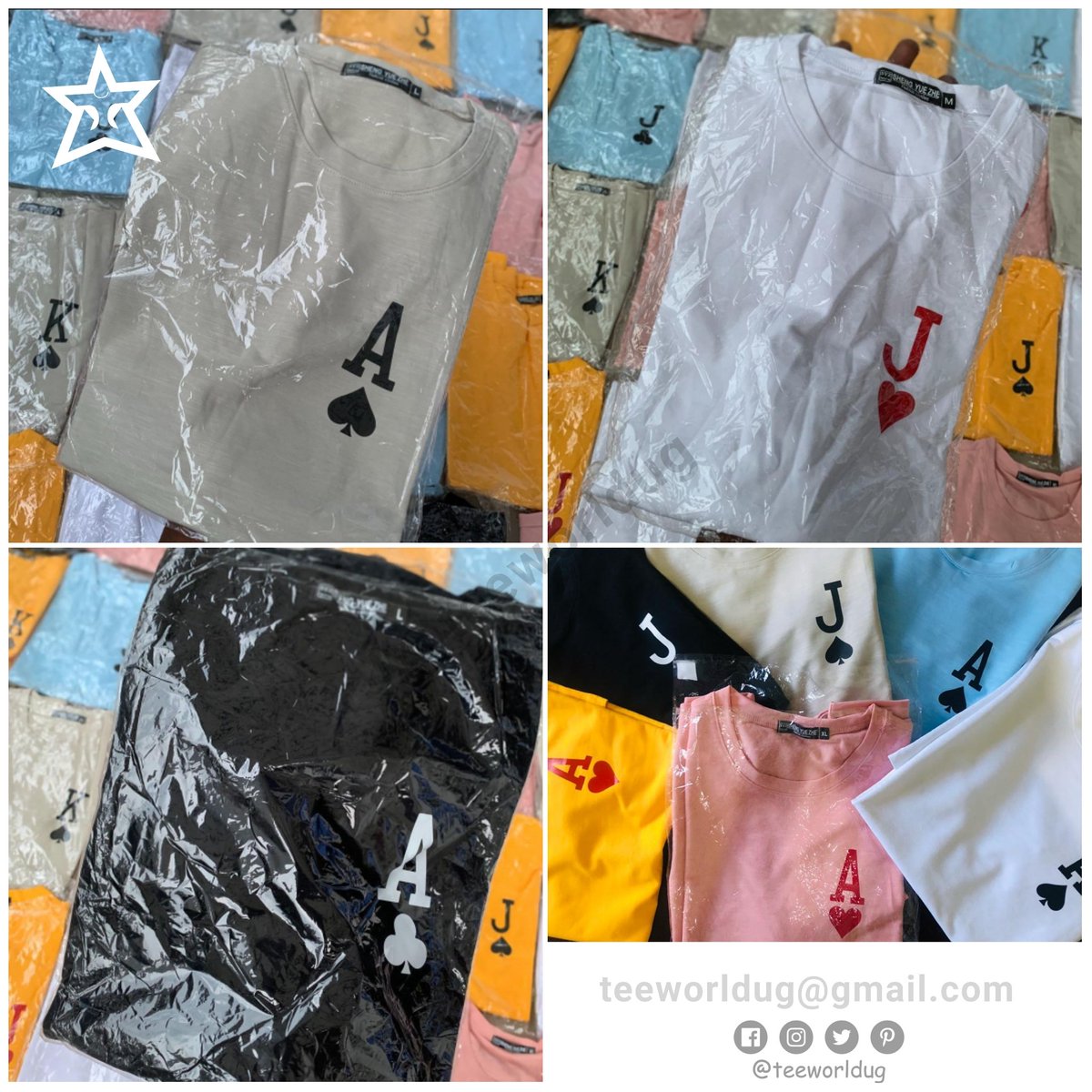 Teeworldug's tweet photo. A very cool project of playing cards themed tees ♠️ ♥️ ♣️ ♦️ is already out, grab your copy at @mr__sandale (IG)
Thank you for choosing us!

#playingcards #cute #goodvibes
#playingcardstee #kingofspade
#spade #clubs #diamonds #queenofdiamonds #hearts
#tshirtlovers  #cardtshirts https://t.co/LIe51s7fBn