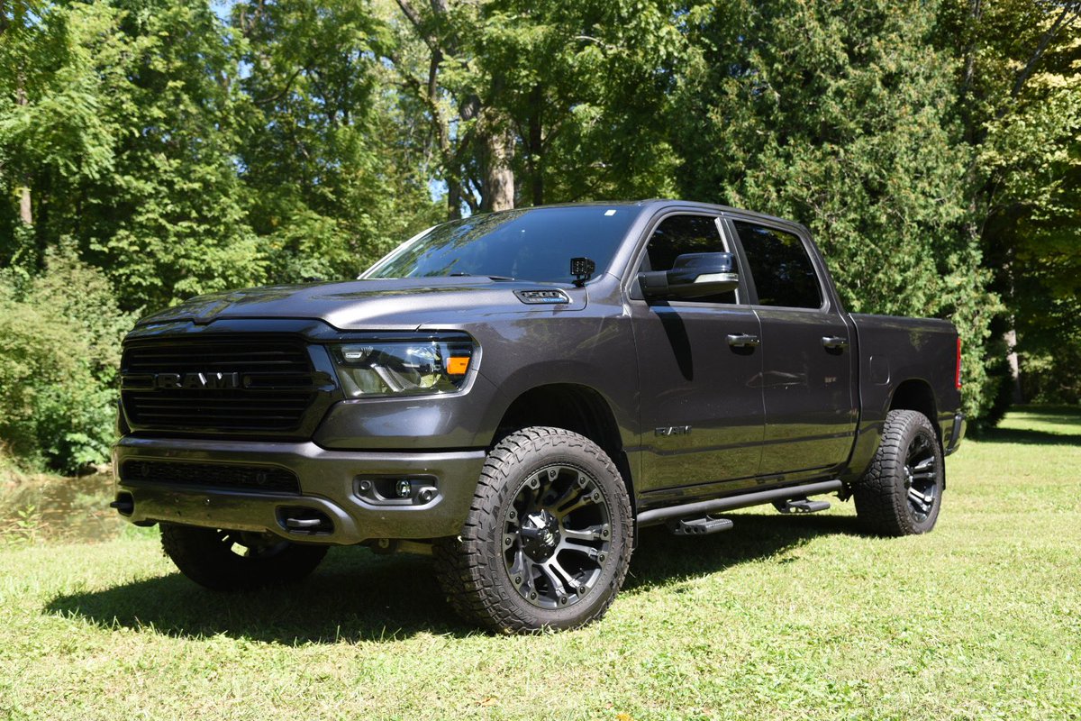 drainthebrain87's tweet photo. @RamTrucks 1500 @OfficialMOPAR  2” lift @FuelOffroad 20x10 dark tinted vapor wheels @FalkenTire wildpeak at3w @roughcountry led pods on @ZROADZOfficial hood hinge mounts @roughcountry behind grill 20” light bar @MBRPexhaust catback exhaust #lasfit led’s @Agricover @DualLiner https://t.co/9bpf3hHyjW