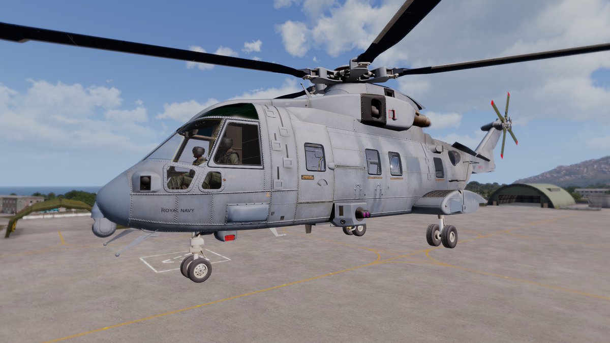 RKSL_Rock's tweet photo. Enforced rest means I've managed to plow through a ton of stuff. Including the Merlins
It was started ages ago & neglected for a variety of reasons. For some reason it called to me today. Very pleased with how the textures came out.
#wip #rksl #MerlinHC4 #arma3 https://t.co/kAXEen8j7u