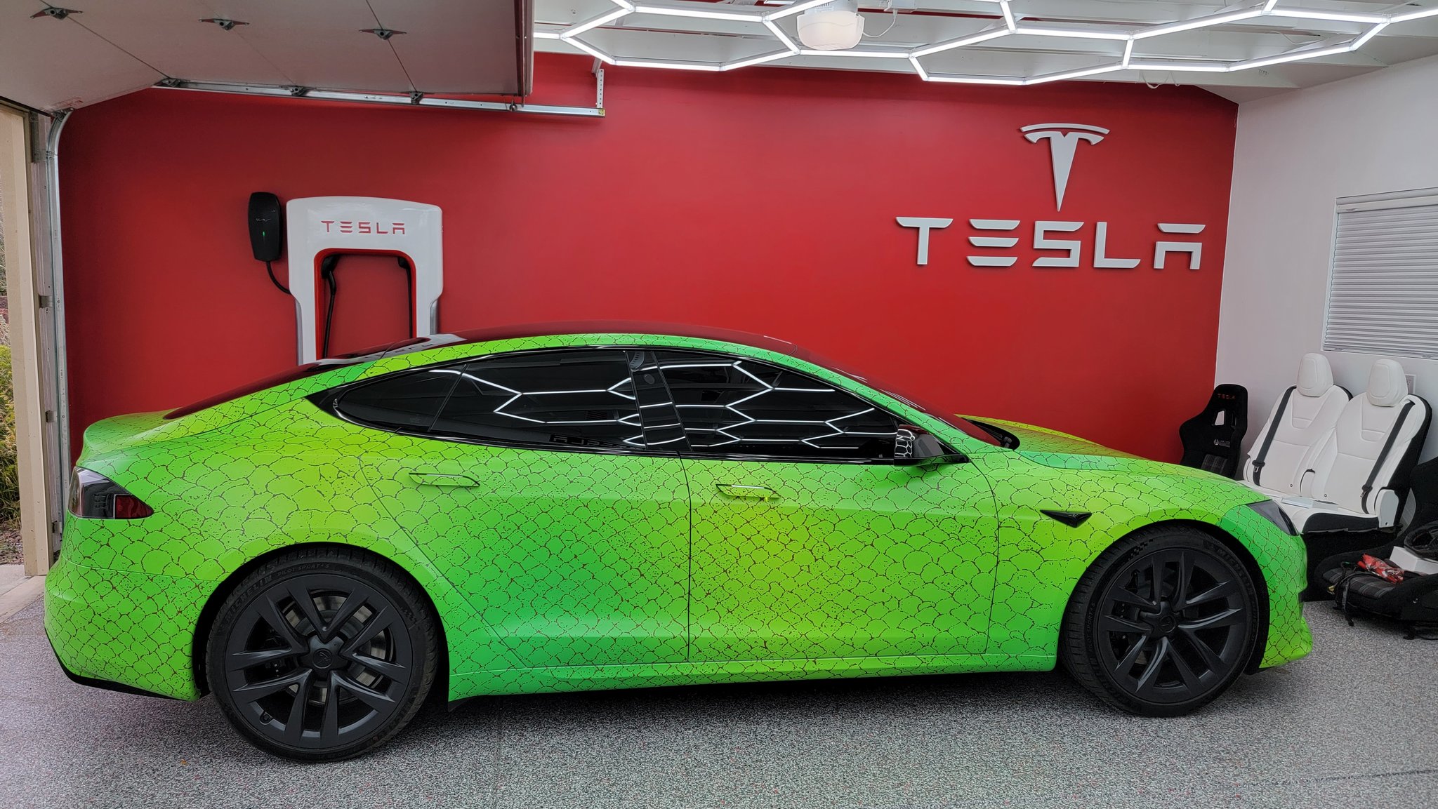 Lime green 2024 tesla model x