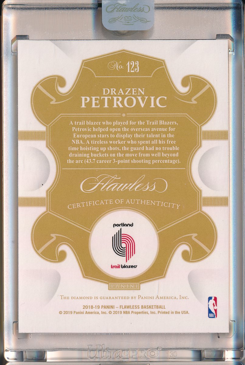 CapitalCCentral's tweet photo. Check out 2018-19 Panini FLAWLESS DIAMOND Legends Drazen Petrovic 2/5 #PortlandTrailBlazers https://t.co/nurPhdKMh0 via @eBay https://t.co/soQIKNUG9f