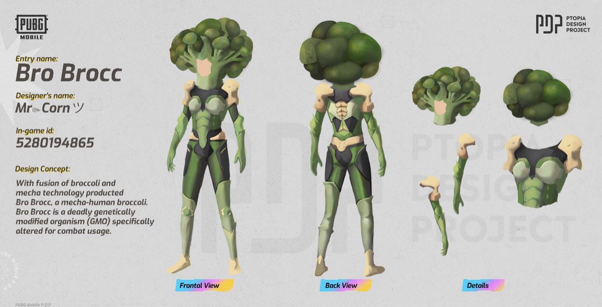 ItsJacobGaming's tweet photo. Hmm a broccoli outfit in the @PUBGMCreative PDP project.

Where is the bread outfit tho... https://t.co/WNBrMJ8Hs3