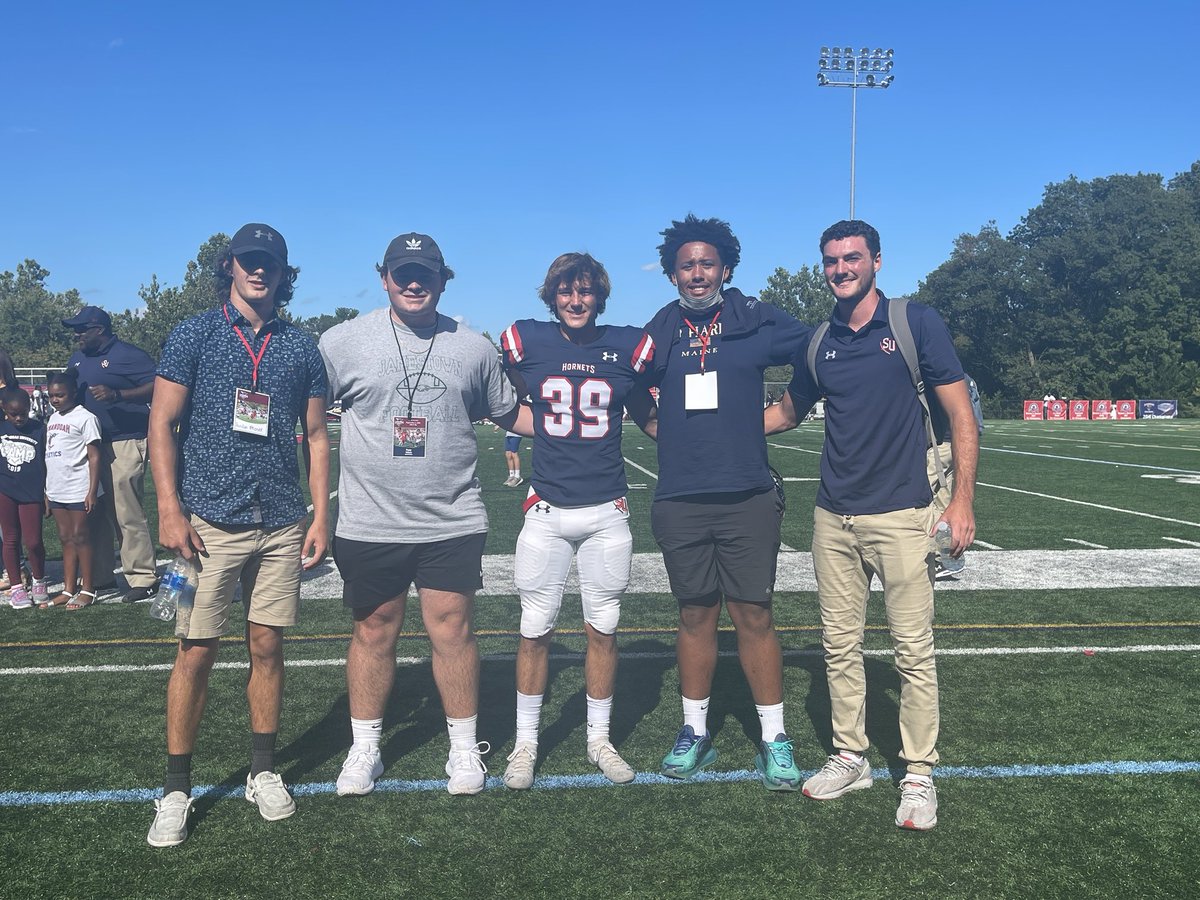 JHSAthletics's tweet photo. Thanks to current JHS Football team members Austin Moser, Will Peay + Bryce Fenton for traveling to watch former Eagles Isaac Tucker + Nick Rauschwarg play for Shenandoah Univ today. We are very proud of you. GO EAGLES!! https://t.co/QlvGfAI117