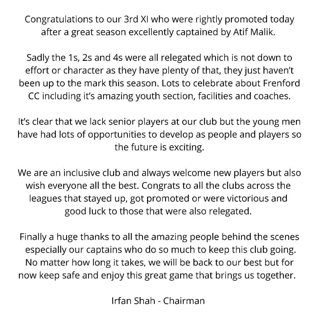 Frenford Cricket Club tweet media