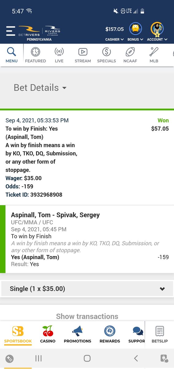 15fuze's tweet photo. And another... I parlayed this too so either main wins me a 5 fight parlay..@tnoexpert https://t.co/6vvFbmrIzY