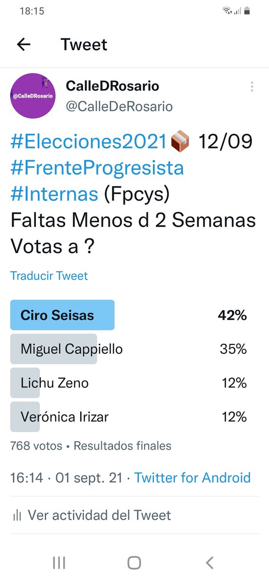 CalleDeRosario's tweet photo. Final #Encuesta
#Elecciones2021
#Concejales #Fpcsys
Victoria del #Ciro @Ciro6as seguido x el Doc @miguelcappiello...muy atrás el #Lichu @lichuzeno y la #Vero @VeroIrizar
Gracias a los q Votaron https://t.co/xh3fl7Os9i