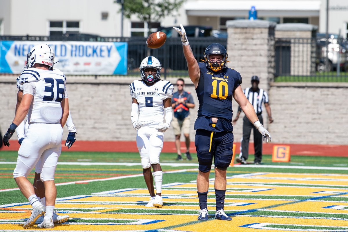 Merrimack_FB's tweet photo. Starting off the new season in style...

#GoMack | #MackTough https://t.co/MqnuITnOAD
