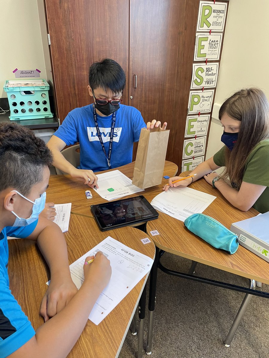 It’s the little things that make a big difference! Being able to use manipulatives and hands-on activities again has helped us create a concrete approach to our probability unit. 🎲 These kids are so smart- they impress me every day! <a href="/TaysJrHigh/">Tays Junior High</a>
