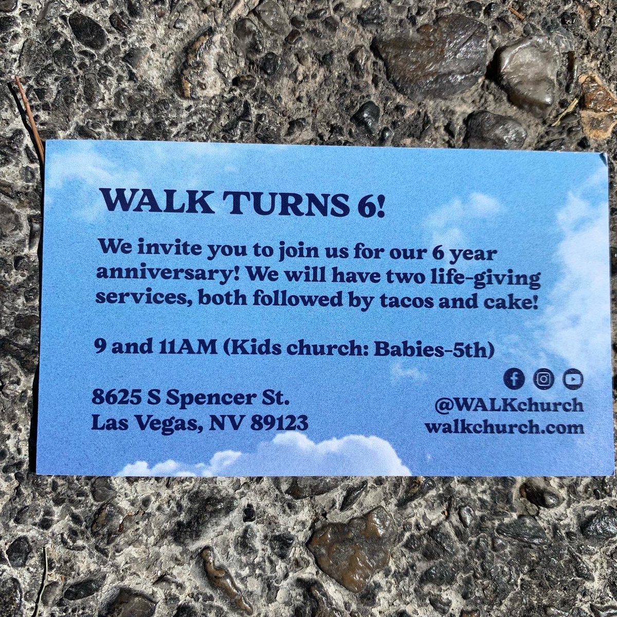 WALKChurch's tweet photo. Grab an invite tomorrow at WALK! We are excited for our 6 Year Birthday and we will be celebrating on 9-19-21! Going to be something special! 📶☁️ #WALKChurch #levelup #Kingdom #WALKturns6 #beabringer #Jesuswins #freepeoplefreepeople https://t.co/GavVMt8i95