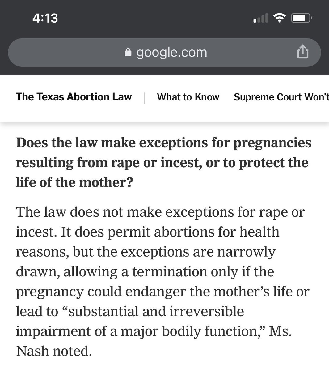 NineBladeWV's tweet photo. I’m probably going to lose fans for this but IDC, you all need to hear this! THE #TexasAbortionLaw DOES NOT HAVE EXCEPTIONS FOR RAPE OR INCEST! EVEN IF YOU ARE PRO-LIFE, HOW THE FUCK IS THIS OK?!

Source is NY Times for those wondering https://t.co/t4Zv9IL8w7