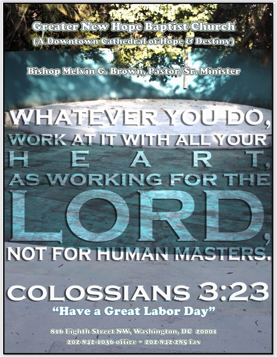 GRevmgbrown4's tweet photo. The #CountdownTime for #GreaterNewHope's "SPIRITUALLY SATURATED SUNDAY" #SacredMoments of #Worship & #Praise on tomorrow's #LaborDaySunday in #DowntownDC has now begun!!!π·π·π·π·βοΈβοΈβοΈππππΌππ΅πΉπΆπ₯π§π₯π₯π₯ππ https://t.co/K3920tD1TU