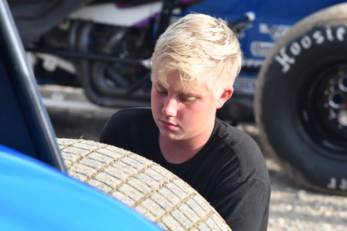 ClausonMarshall's tweet photo. Our guy @Baylen_20 is putting the finishing touches on the @NosEnergyDrink Turbo #7BC 

@TyCourtney7BC will start P6 in tonight’s @ASCoC A-Main event at @atticaracewyprk https://t.co/wcWbUHQXrT